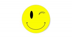 smiley lacht naar jou